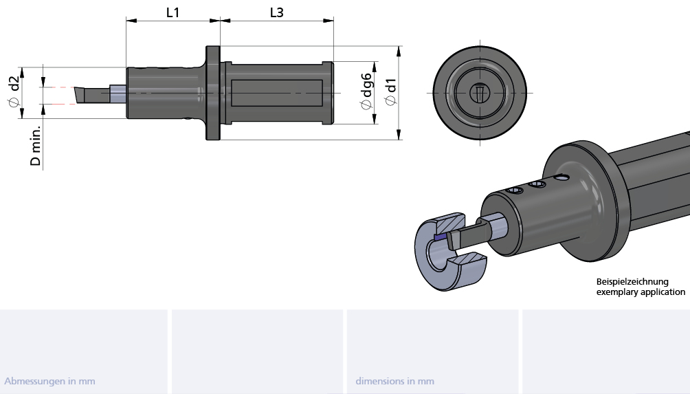 Klemmhalter Nutstoßen Typ NHU ø20x73 d2=18 ømin=6