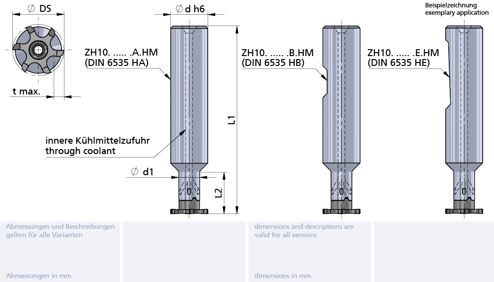 Mini Mill Fräserschaft/Toolholder D=12x100 L2=42 d1=6