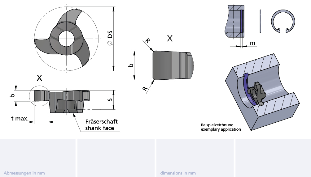 Mini Mill Insert AL41F D=12 b=2.00+0.02 R=0.2