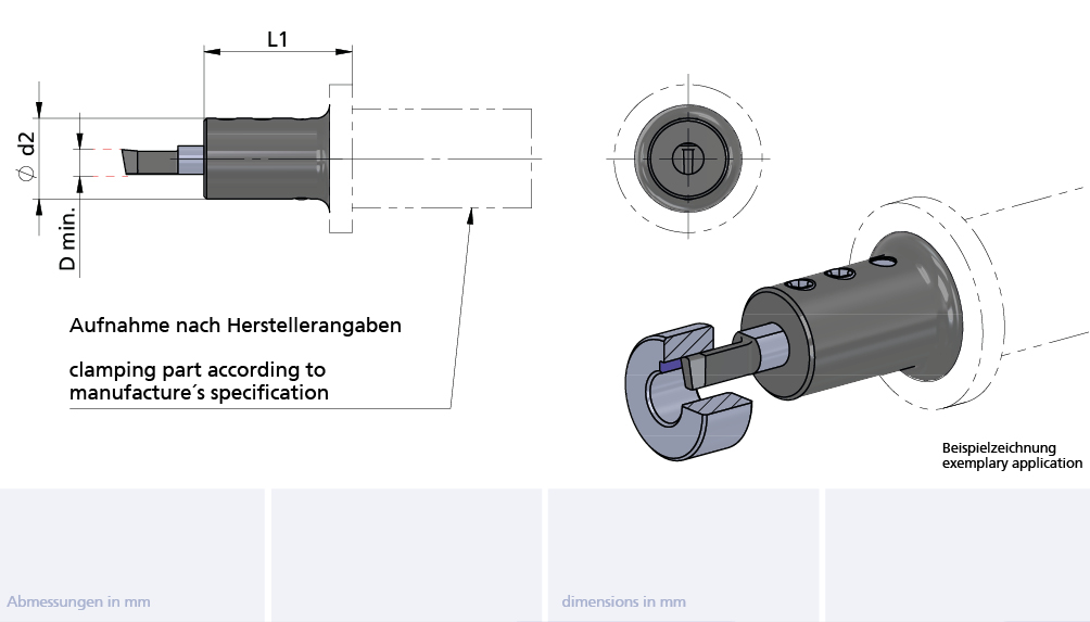 Klemmhalter Nutstoßen Typ NHU ø16x67 d2=18 ømin=6 für Mario Pinto Stoßeinheit