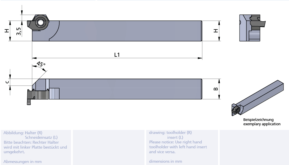 MINICUT Klemmhalter/holder axial L1=100, B=12, abgesetzt