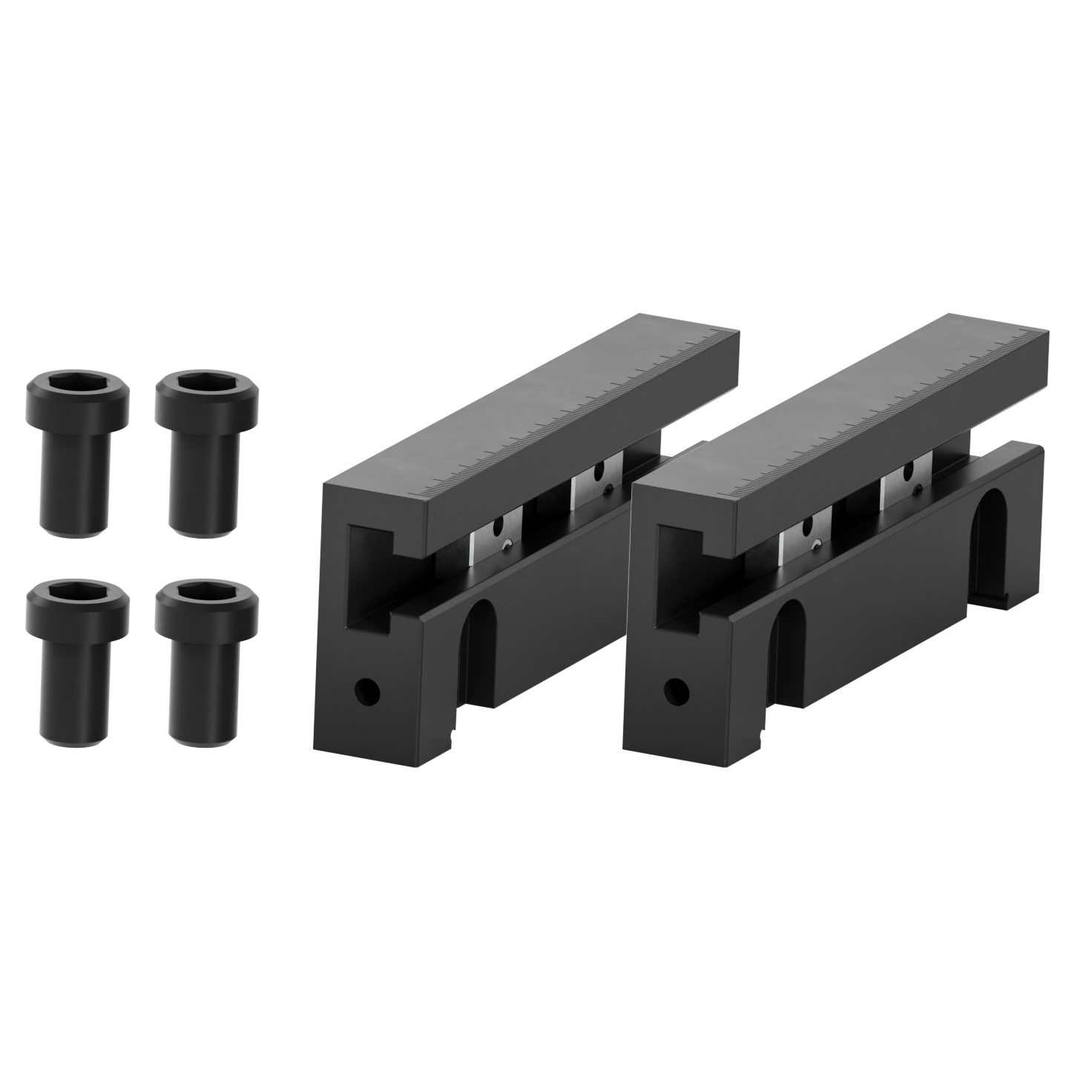 Backenset SlimFlex ohne Eins. Set: 2 Backen, 4 Schrauben, Optimierte 3-Seiten-Bearbeitung von Werkstücken in einer Aufspannung. Einsatz paarweise.