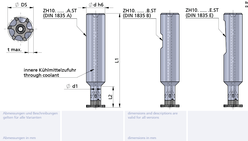 Mini Mill Fräserschaft/Toolholder D=10x60 L2=15.2 d1=6