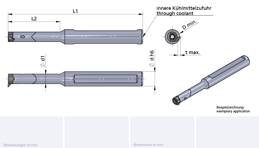 Mini Cut Klemmhalter/toolholder D=12.7x100mm, L2=42 (d=.5")
