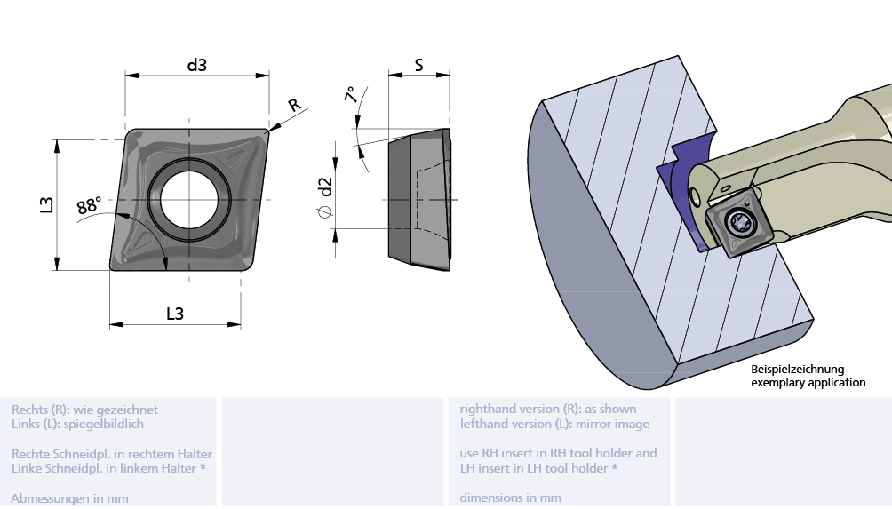 DT Max Schneideinsatz / insert ømin=10.0, R=0.4