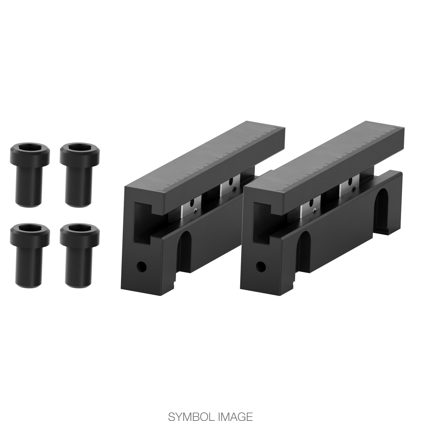 Backenset SlimFlex ohne Eins. Set: 2 Backen, 4 Schrauben, Optimierte 3-Seiten-Bearbeitung von Werkstücken in einer Aufspannung. Einsatz paarweise.