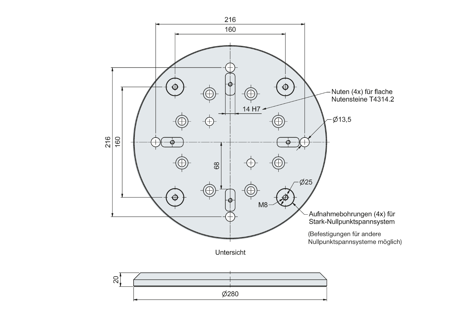 Grundplatte;für Spannturn TT4-SCS80-21