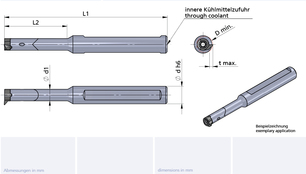 Mini Cut Klemmhalter/toolholder D=12.7x110mm, L2=42 (d=5")